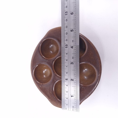 Vintage Snail Serving Plate Dish 6 Hole Brown x 6 Porcelain 13 cms x 3 cms - Picture 5 of 24