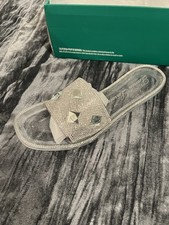 Elegant Silver Slide Sandals by Lauren Lorraine