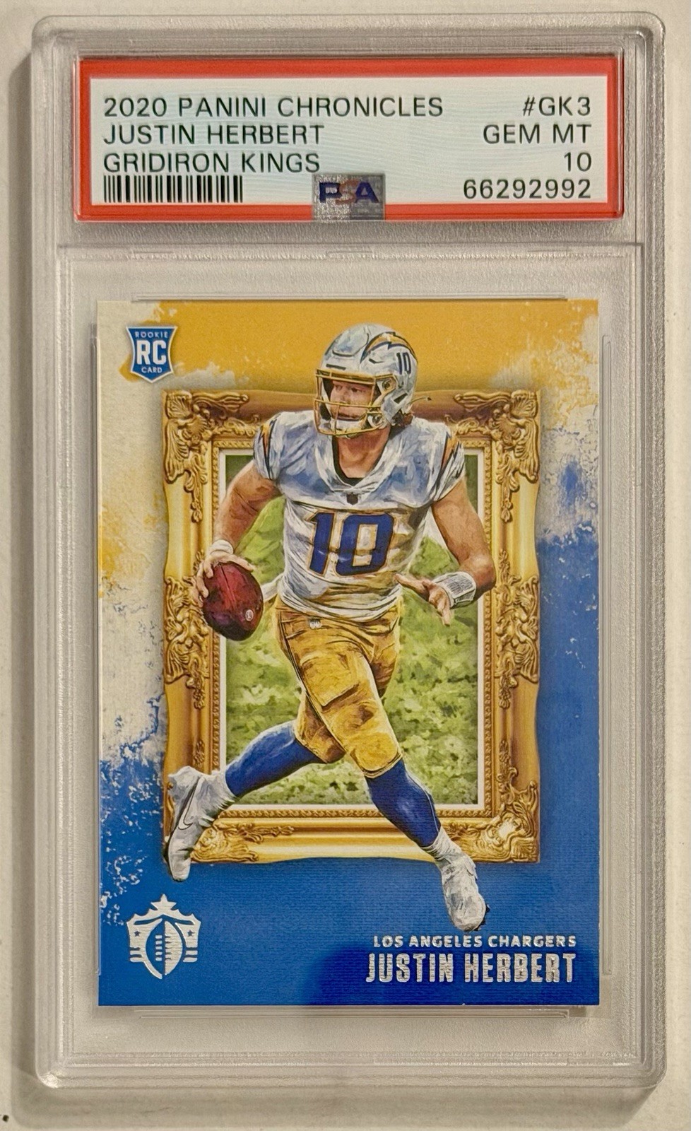 2020 Panini Chronicles - Gridiron Kings Justin Herbert #GK-3 (RC) PSA 10