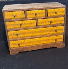Table Top Sewing Chest of  7 Drawers Nice Size Wood Construction c1980