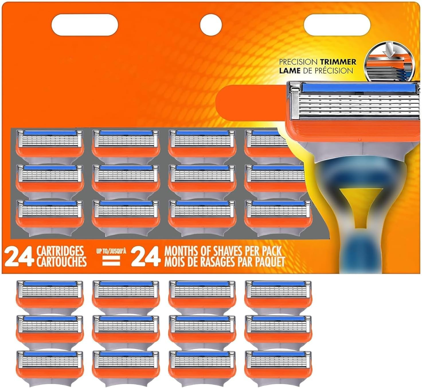 Set 24 Testine Fusion 5 Compatibili - 5 Lame Acciaio Alta Precisione