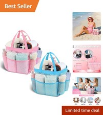 Portable Mesh Shower Caddy with 9 Pockets - Quick Dry Design for Dorms