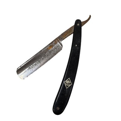 Puma Solingen Straight Razor Vtg Black Handle 5/8'' Blade Special Germany 68 READ