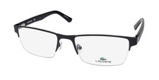 NEW LACOSTE L2237 EYEWEAR VIETNAM BLACK METAL  PLASTIC HALF-RIM 002 RECTANGULAR