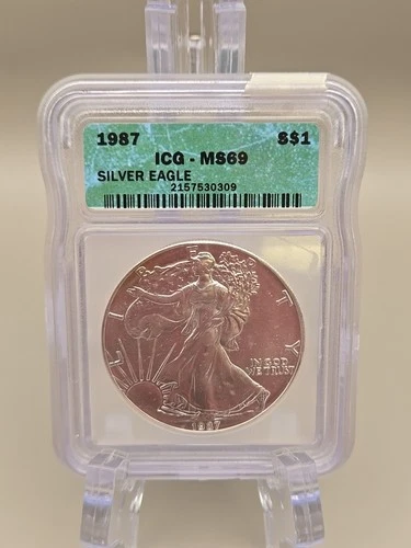 1987 American Silver Eagle $1 - ICG MS69