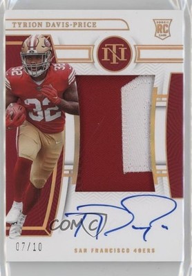2022 National Treasures 7/10 Tyrion Davis-Price RPA Rookie Patch Auto RC nd3