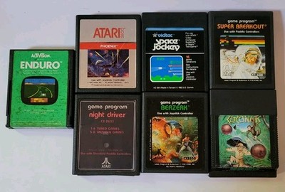 Lot of 7 Atari 2600 Games Guaranteed to Work Includes Super Breakout & Berzerk
