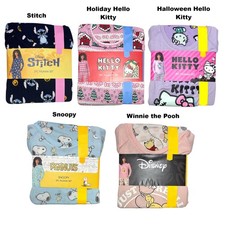 Licensed Women's 2 Piece Long Sleeve Pullover Jogger Lightweight Pajama Set