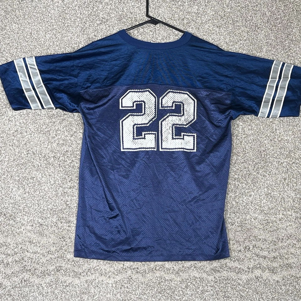 Camiseta deportiva de los Dallas Cowboys Emmitt Smith juvenil logotipo XL 7 azul atlético 18-20 vintage Foto 2 de 4