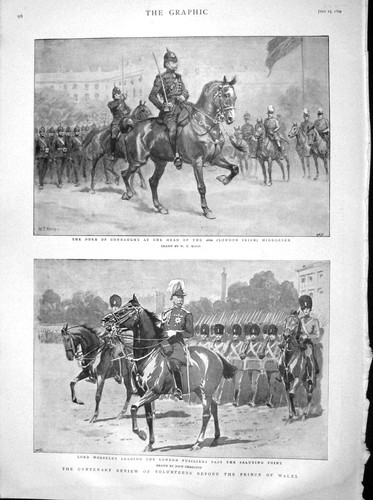 Old Antique Print 1899 Duke Connaught Wolseley Prince Wales Queen Wales 19th