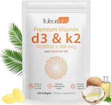 Vitamin D3 K2 Supplement Softgel, Vitamin D3 K2 Softgel mit 10000 IE unterstützt I