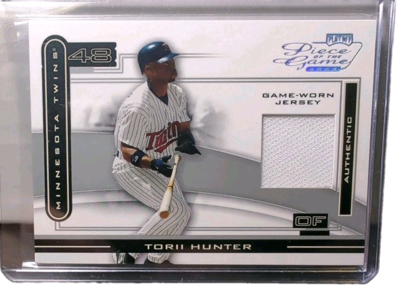 2003 Playoff Piece of the Game Torii Hunter game used jersey relic #/75 Twins view 1