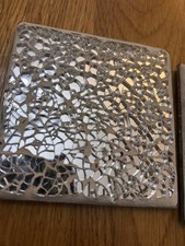 6 Mirror Silver Mosaic Glass Coasters Mats placemat place mat
