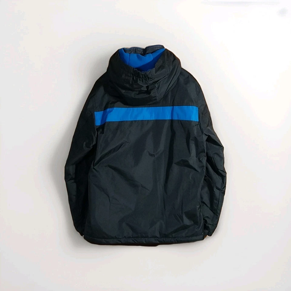 Parka Impermeable Niños S 8 Negro Azul Doble Cremallera Forrada de Vellón Capucha Abrigo Chaqueta  Foto 3 de 4