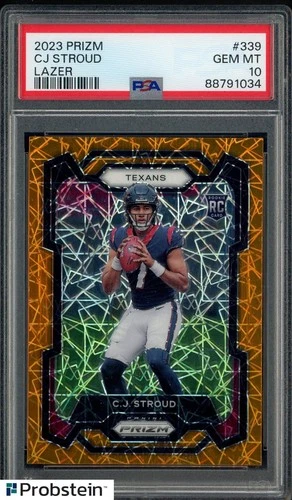 2023 Panini Orange Lazer Prizm #339 CJ Stroud Texans RC Rookie PSA 10 GEM MINT
