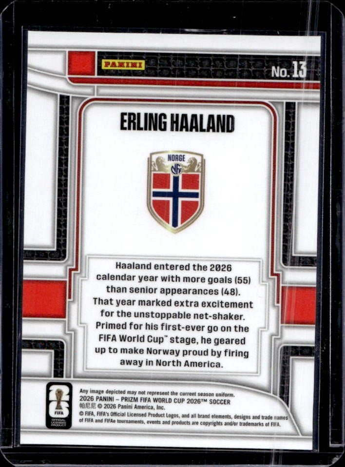 2026 Panini Prizm World Cup Erling Haaland Scorers Club #13 Norway view 2