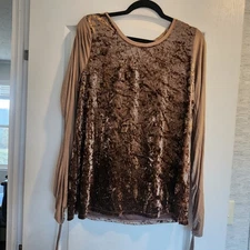 Umgee Velvet Womens Blouse Size L EUC