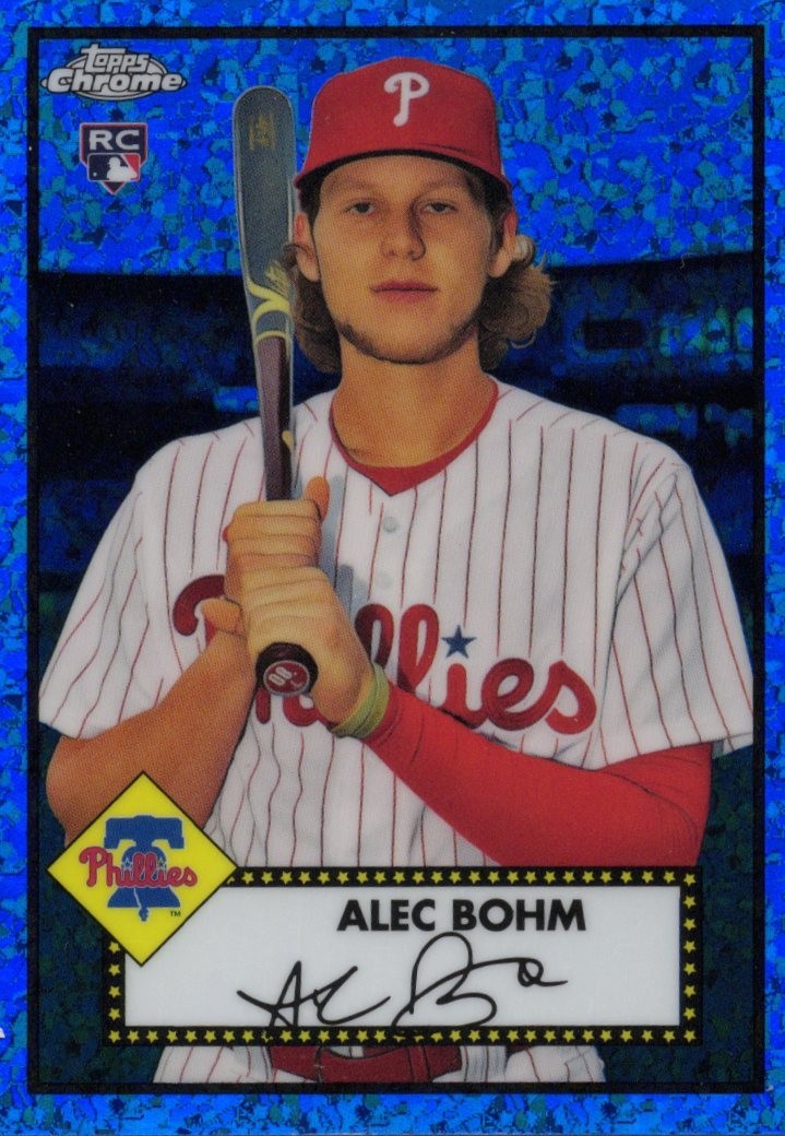 2021 topps chrome platinum anniversary-#1 alec bohm 041/199 (RC) blue shimmer