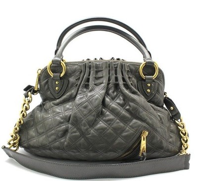 Marc Jacobs Schultertasche grau Leder gesteppt Cecilia 28257351 [U]