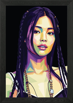 Jennie Kim Pop Art Portrait gerahmtes Wandbild Poster Leinwanddruck Bild