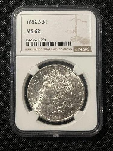 1882 Morgan Silver Dollar $1 MS 62 NGC San Francisco Business Strike