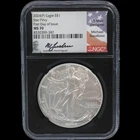 2024 (P) SILVER EAGLE NGC MS70 STAR PRIVY FIRST DAY OF ISSUE FDI GAUDIOSO SIGNED