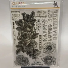 Simon Says Stamp Beautiful Flowers Stamp Set large floral sentiments birthday