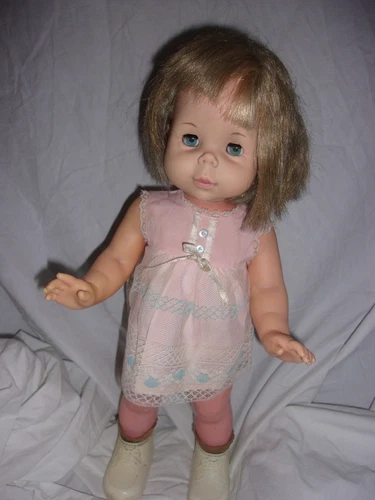 Vintage 1964 Mattel Baby First Step   walking Doll  Works