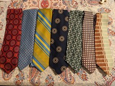 Vintage Wide Neck Tie Lot of 7 - Fun Patterns  Colors, Multiple Brands