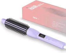 1 Inch Heated Curling Brush Hair Straightener Anti-Scald Ionic LED Purple