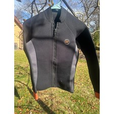 Dive  Sail Neoprene Full Zip Top  Mens  Women's 3MM Neoprene Black Top  SZ L