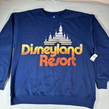 Disneyland Resort Retro Castle Sweatshirt Women  s Large New Navy Blue