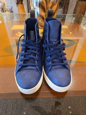 Men's Louis Vuitton Match Up Sneaker Blue Brown Monogram UK 7 EU 41 US Size 8