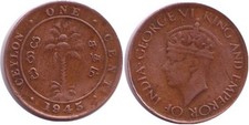 Ceylon 1 Cent 1945