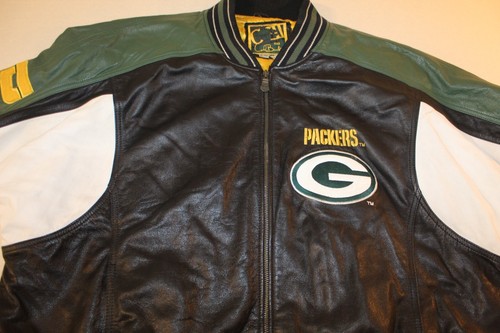 NFL GREEN BAY PACKERS G-111 Carl Banks Size XL Lined Leather Football Jacket - Picture 13 of 20