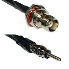 RFC240UF TNC FEMALE BULKHEAD to AM/FM MALE RF Cable FAST-SHIP LOT