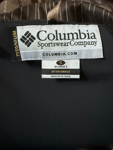 COLUMBIA Titanium Omni-Tech - Women's Brown Striped Hooded Ski Jacket - Small - Picture 8 of 10
