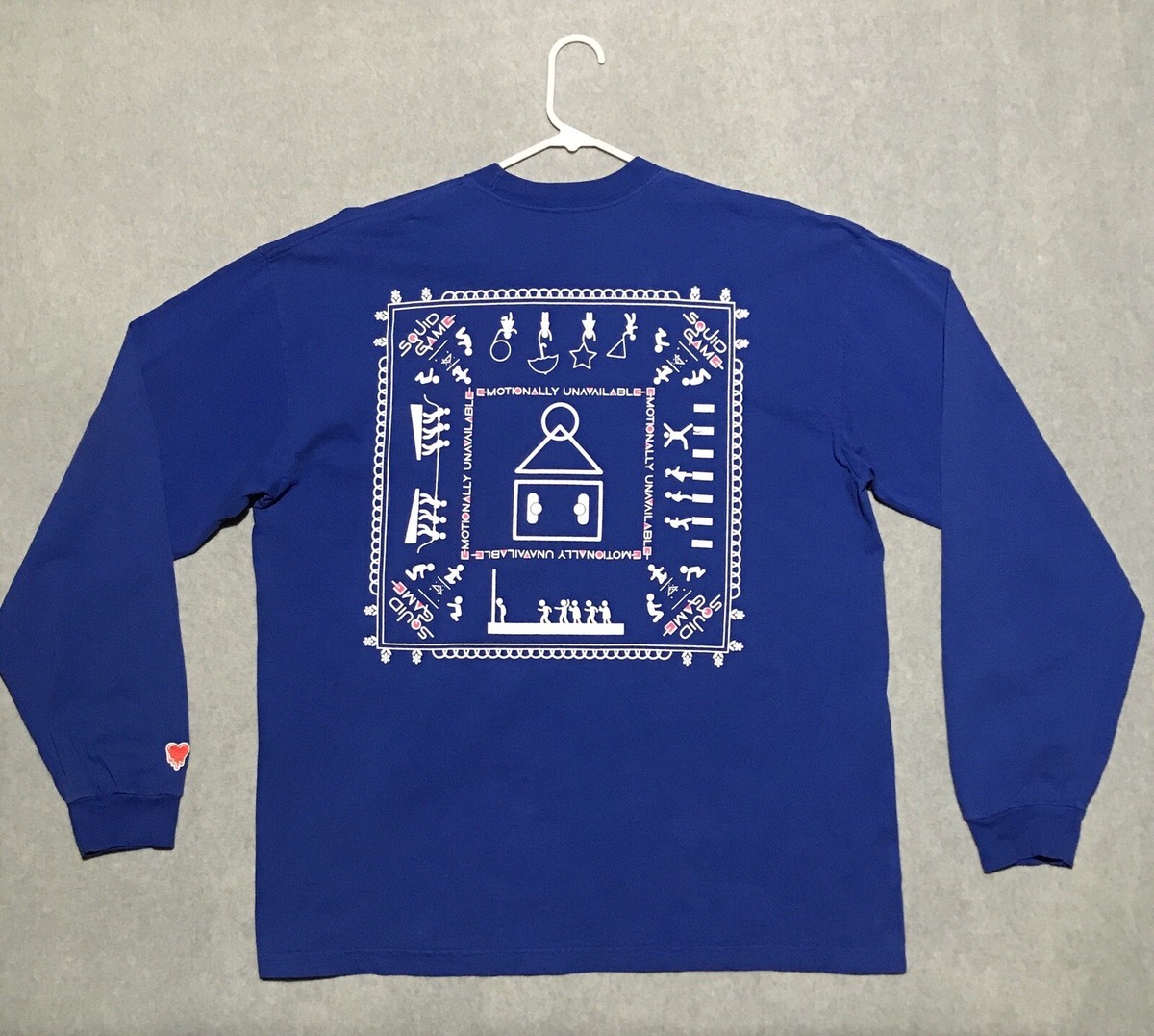 SQUID GAME Shirt Mens XL Blue Long Sleeve Emotionally