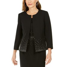 Kasper Womens Embellished Open Fronnt Dressy Jacket Blazer (size 14, 16) Nwt