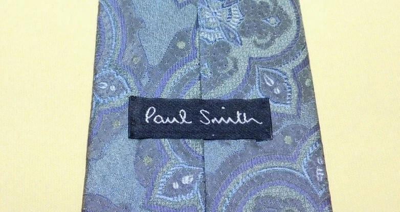 PAUL SMITH HECHO EN INGLATERRA CORBATA FLORAL VERDE/AZUL/GRIS SEDA/ALGODÓN - CORBATAS PARA EL CUELLO. Foto 3 de 3