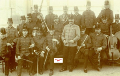 Wallace Hartley, RMS Titanic band leader, rare image as member of a band 1902 re