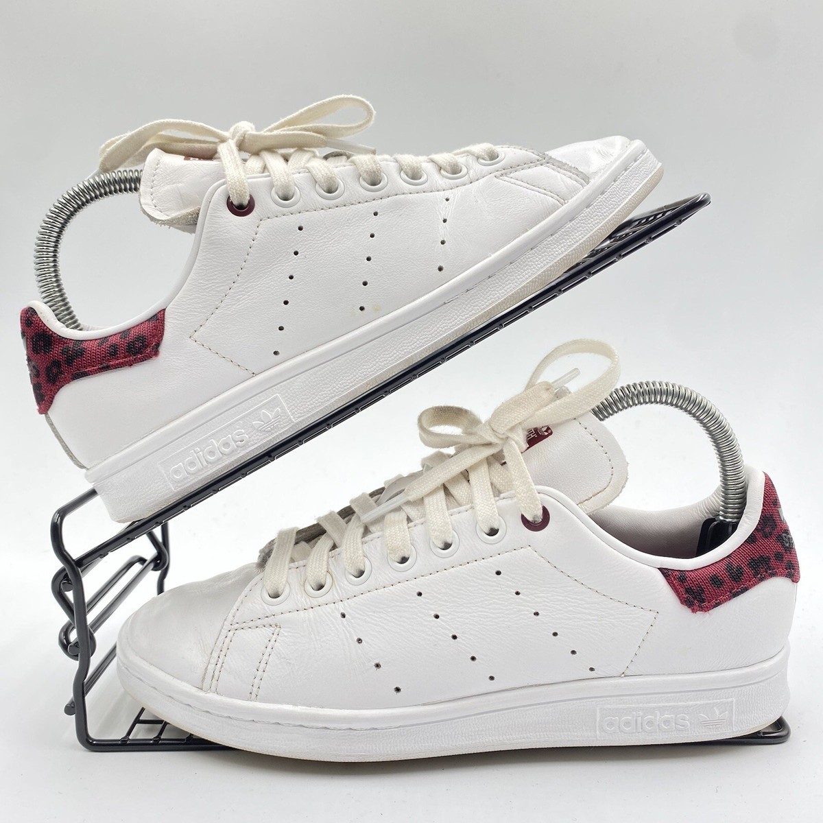 Adidas Stan Smith White Leopard Trainers Sz UK Womens Leather