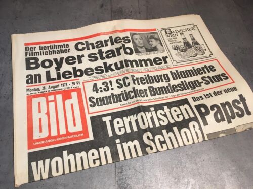 BILDzeitung 28.08.1978 August 28.8.1978 Geschenk 41. 42. 43. 44. Geburtstag