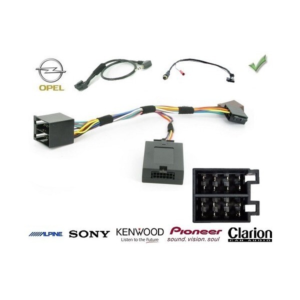Kit commande au volant Opel Astra 2010 faisceau autoradio Kenwood complet