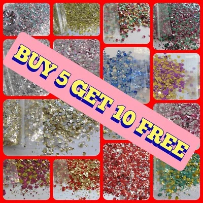 FESTIVAL GLITTER CHUNKY MIX 5g bag Face Body Hair Cosmetic Nail Art Tattoo