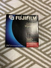 Fuji Film 3.5" Floppy Disks Diskettes 10 Pack MAC Formatted 1.44MB  2HD