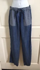 Michael Stars NEW! Chambray Blue 100% Lyocell Drawstring Cargo Pants Sz XS NWT!