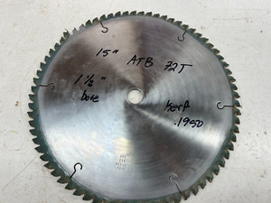 North American 15" ATB 72 T 1 1/8" bore Table Saw Blade