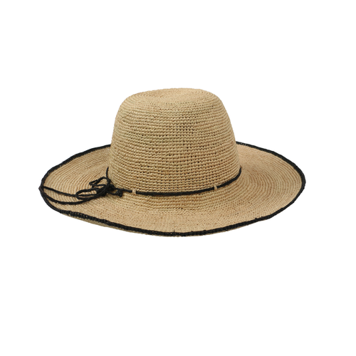 Women's Madagascan Raffia Wallaroo Camille Hat | Handwoven Foldable Summer Hat - Picture 5 of 12