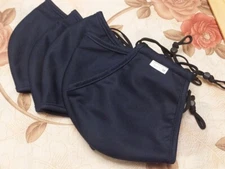 5 pack Fabric Face Mask[s] 3 layers Washable NAVY Cloth Curved Cover Adjustable